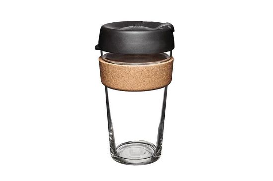 KeepCup L - čierny s korkovým úchytom