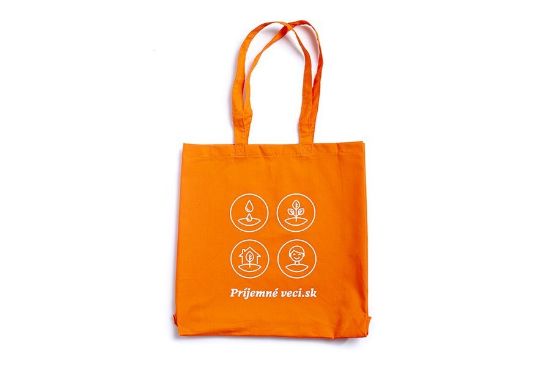 Příjemná plátěná taška - oranžová