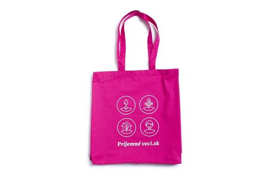 Příjemná plátěná taška - růžová