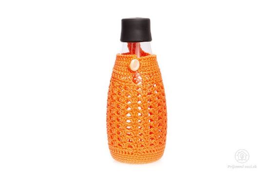 Háčkovaný obal na Retap 800ml s putkom - oranžový