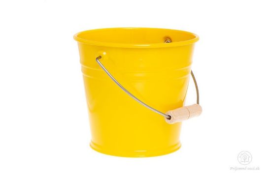 Kovový kbelík - žlutý
