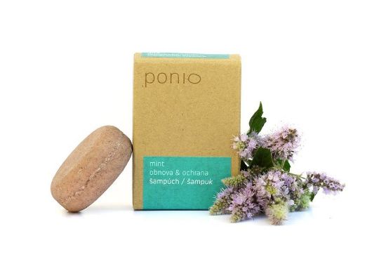 Tuhý šampon s kondicionérem Ponio - mint - 30g