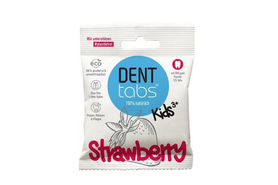 Dentální tablety pro děti Denttabs - s fluoridem - jahoda