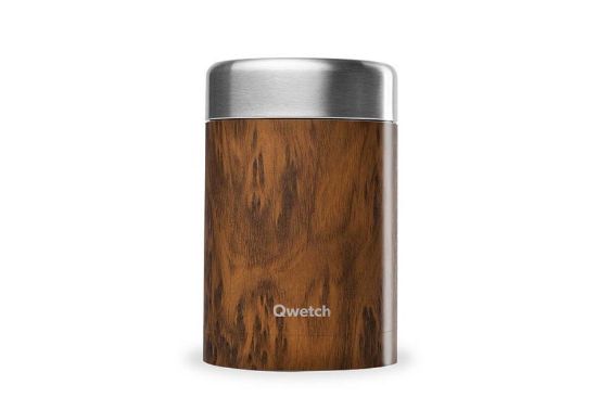 Antikorová termoska na jídlo Qwetch - dřevo - 600ml