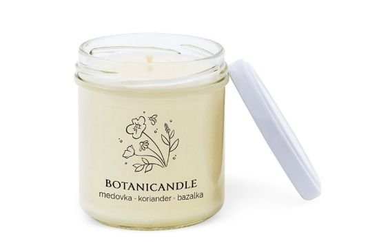 Sójová sviečka Botanicandle - malá - medovka, koriander, bazalka