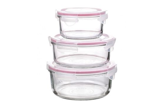 Sada kulatých dóz Glasslock - 3ks