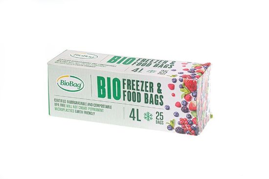 Kompostovatelné sáčky na potraviny do mrazáku BioBag - 4l - 25ks