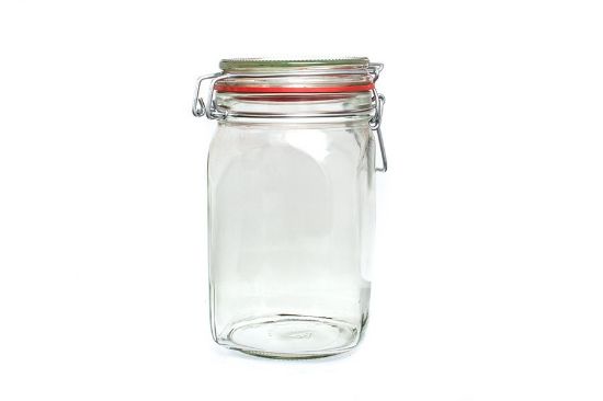 Sklenice s klipem - 1,15l - hranatá