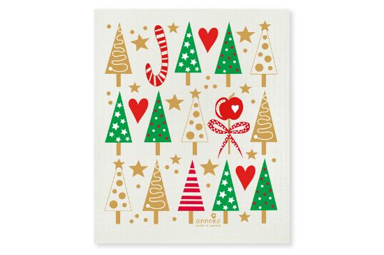 Obrázek Kompostovatelná houbička - vánoční stromečky