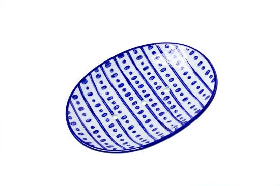 Picture of Keramická mýdlenka oválná - tečky
