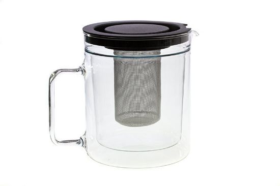 Obrázek Skleněná dvoustěnná konvice Simax Twin s nerezovým sítkem - 1,1 l