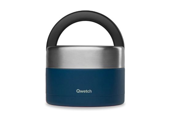 Obrázek Kulatý nerezový termo obědář Qwetch - 650ml - modrý