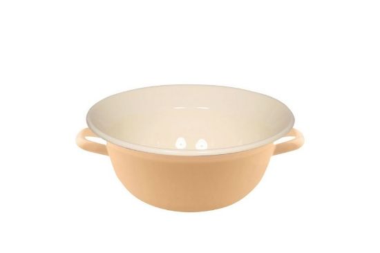 Obrázek Smaltovaná mísa s uchy - 14cm - žlutá