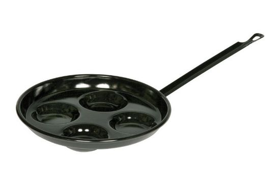 Obrázek Smaltovaná pánev na volské oko - 26 cm - černá