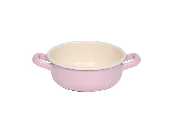 Obrázek Smaltovaná miska s uchy - 14cm - růžová