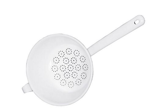 Obrázek Smaltované sítko - 16 cm - bílé