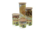 Obrázek Skleněná dóza na potraviny Simax s dřevěným víkem - 1,4l