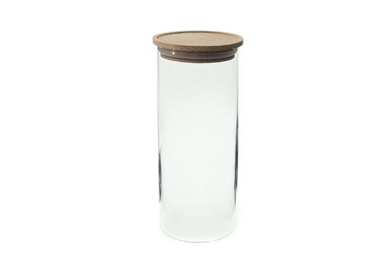 Obrázek Skleněná dóza na potraviny Simax s dřevěným víkem - 1,4l