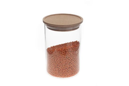 Obrázek Skleněná dóza na potraviny Simax s dřevěným víkem - 0,8 l