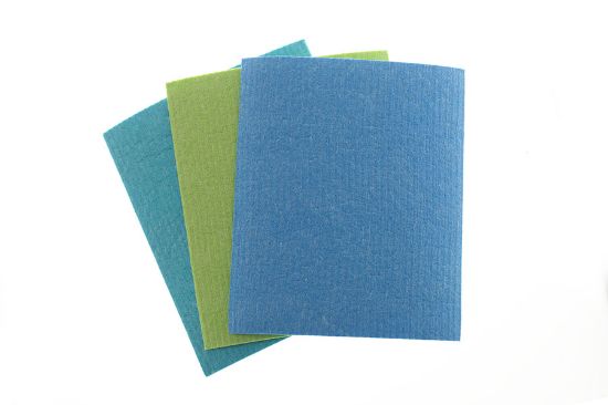 Obrázek Sada kompostovatelných houbiček - 3ks - modrá