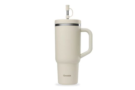 Obrázek Velký termo hrnek Qwetch s brčkem a rukojetí - 900ml