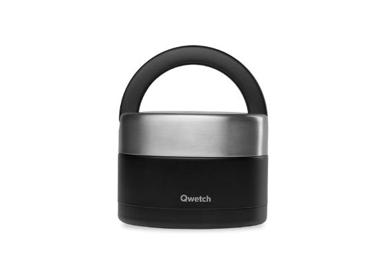 Obrázek Kulatý nerezový termo obědář Qwetch - 650 ml - černý