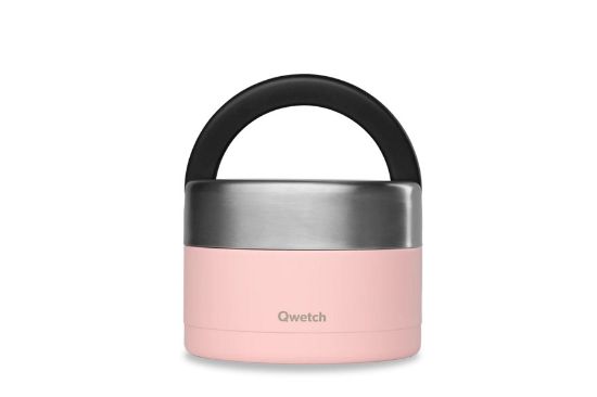 Obrázek Kulatý nerezový termo obědář Qwetch - 650 ml - pastelový růžový