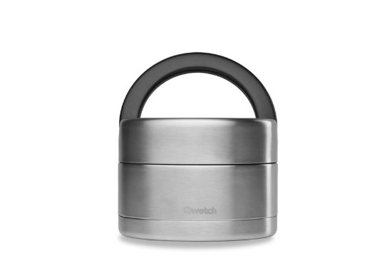 Obrázek Kulatý nerezový termo obědář Qwetch - 650 ml - stříbrný