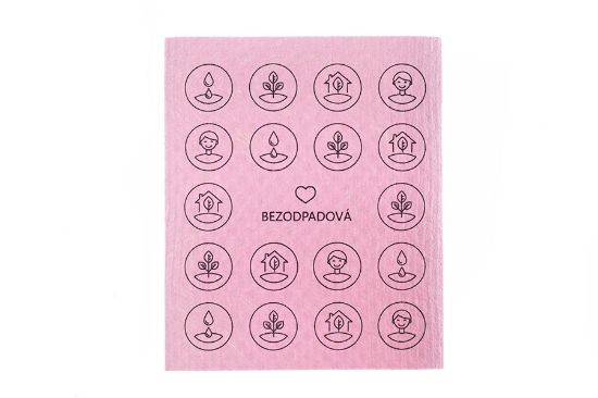 Obrázek Kompostovatelná houbička - bezodpadová růžová