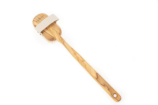 Obrázek Olivový masážní kartáč s rukojetí