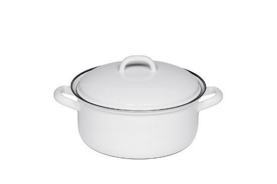 Obrázek Smaltovaný kastrol s poklicí - 0,5 l - bílý