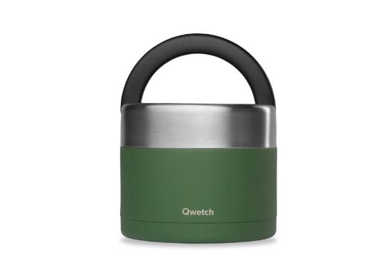 Obrázek Kulatý nerezový termo obědář Qwetch - 850 ml - khaki