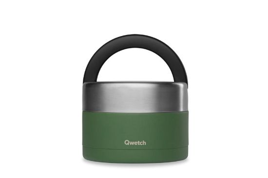 Obrázek Kulatý nerezový termo obědář Qwetch - 650 ml - khaki